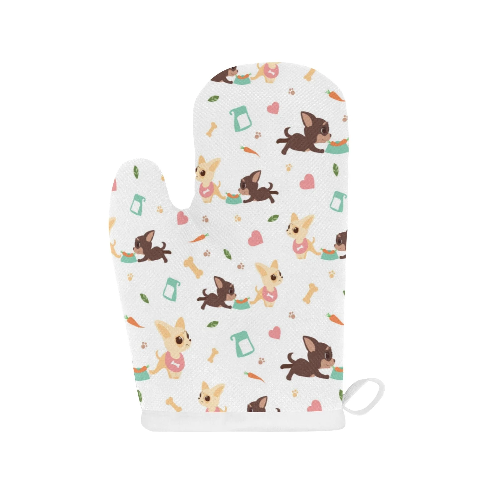 Cute Chihuahua Puppies Pattern Heat Resistant Oven Mitts Pot Holders Set Cute Chihuahua Puppies Pattern Heat Resistant Oven Mitts Pot Holders Set