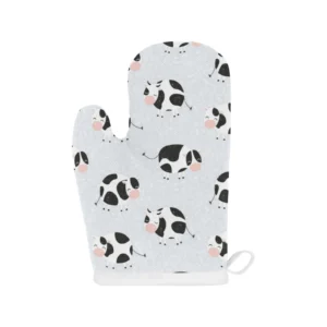 Cute Cows Pattern Heat Resistant Oven Mitts Pot Holders Set