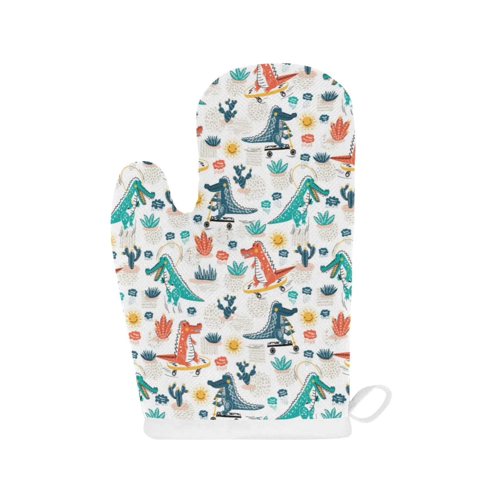 Cute Crocodile Pattern Heat Resistant Oven Mitts Pot Holders Set Cute Crocodile Pattern Heat Resistant Oven Mitts Pot Holders Set