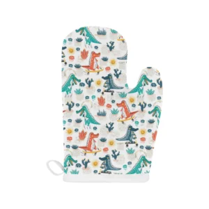Cute Crocodile Pattern Heat Resistant Oven Mitts Pot Holders Set