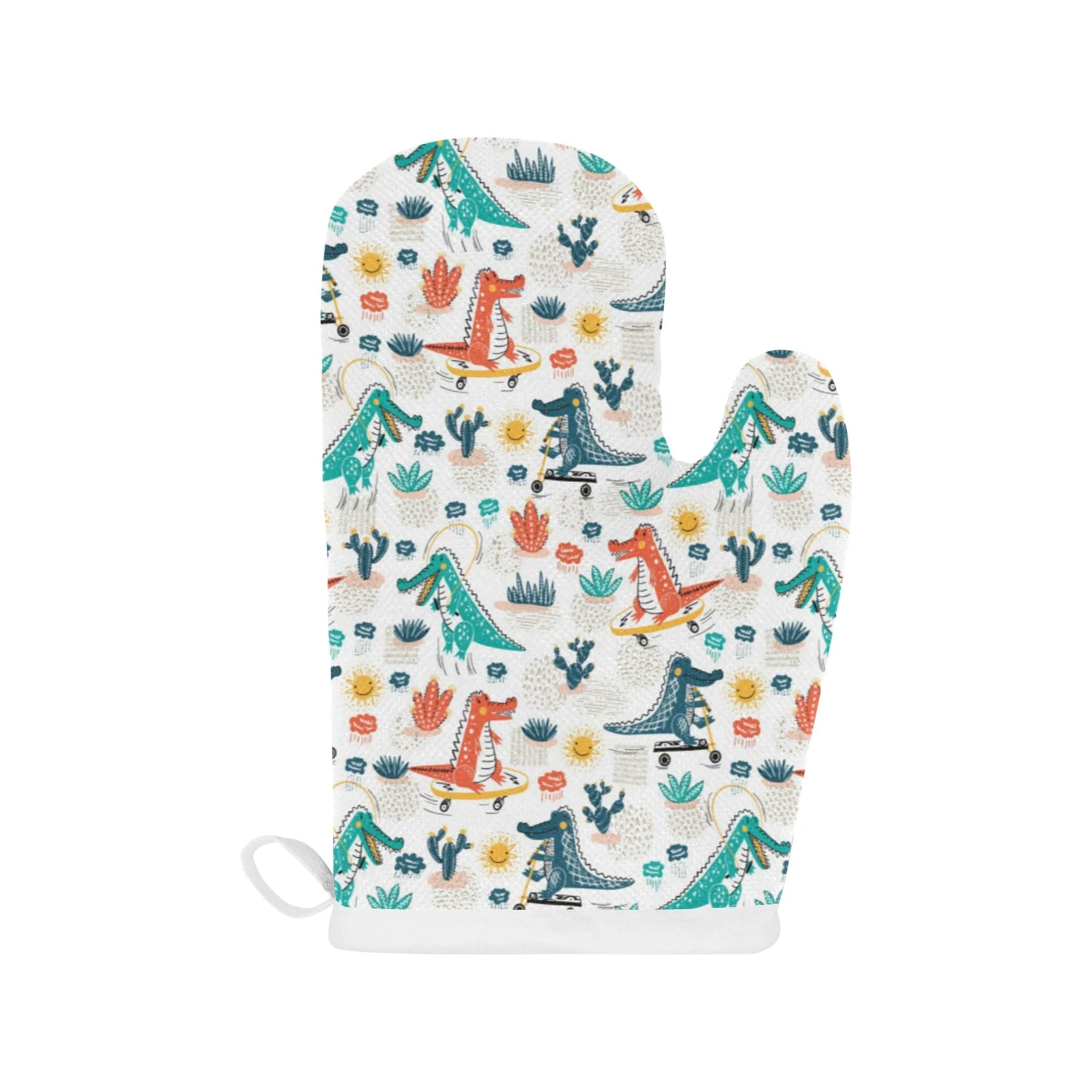 Cute Crocodile Pattern Heat Resistant Oven Mitts Pot Holders Set Cute Crocodile Pattern Heat Resistant Oven Mitts Pot Holders Set