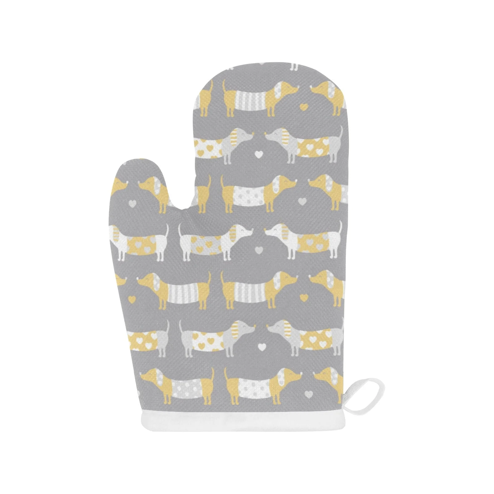 Cute Dachshund Dog Pattern Heat Resistant Oven Mitts Pot Holders Set Cute Dachshund Dog Pattern Heat Resistant Oven Mitts Pot Holders Set