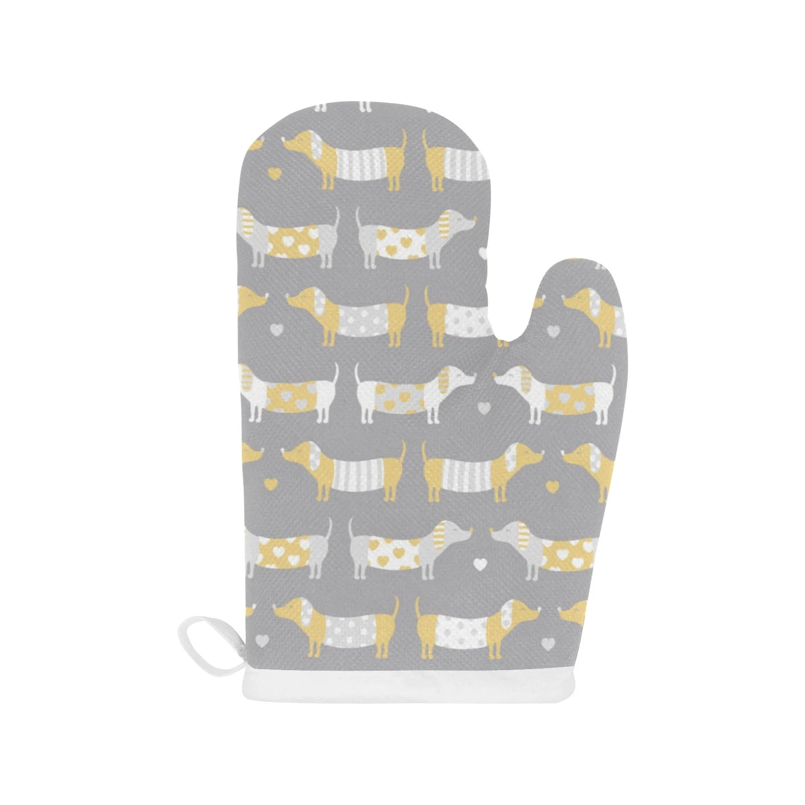 Cute Dachshund Dog Pattern Heat Resistant Oven Mitts Pot Holders Set Cute Dachshund Dog Pattern Heat Resistant Oven Mitts Pot Holders Set