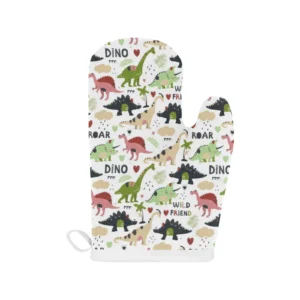 Cute Dinosaurs Pattern Heat Resistant Oven Mitts Pot Holders Set