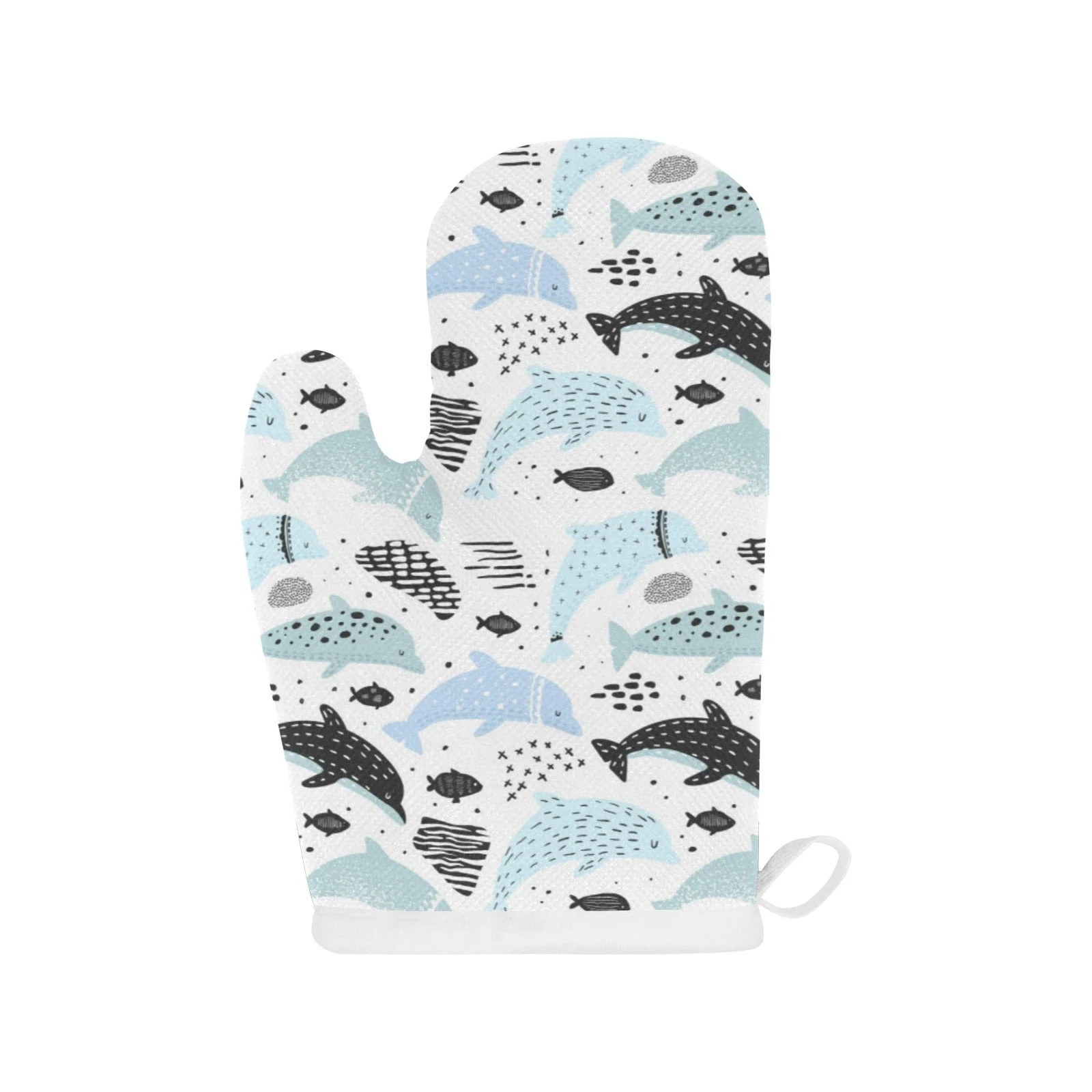 Cute Dolphins Childish Style Pattern Heat Resistant Oven Mitts Pot Holders Set Cute Dolphins Childish Style Pattern Heat Resistant Oven Mitts Pot Holders Set