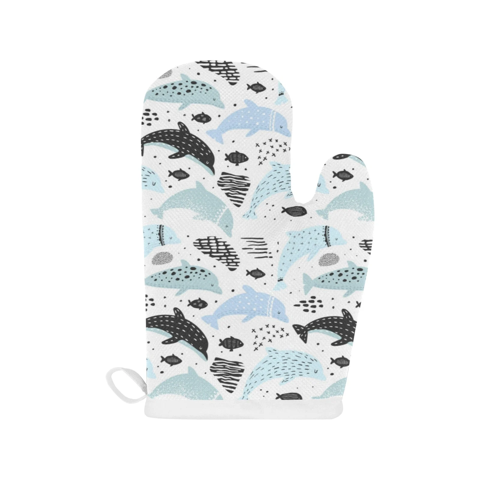 Cute Dolphins Childish Style Pattern Heat Resistant Oven Mitts Pot Holders Set Cute Dolphins Childish Style Pattern Heat Resistant Oven Mitts Pot Holders Set