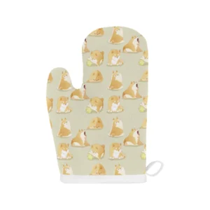 Cute Fat Shiba Inu Dog Pattern Heat Resistant Oven Mitts Pot Holders Set