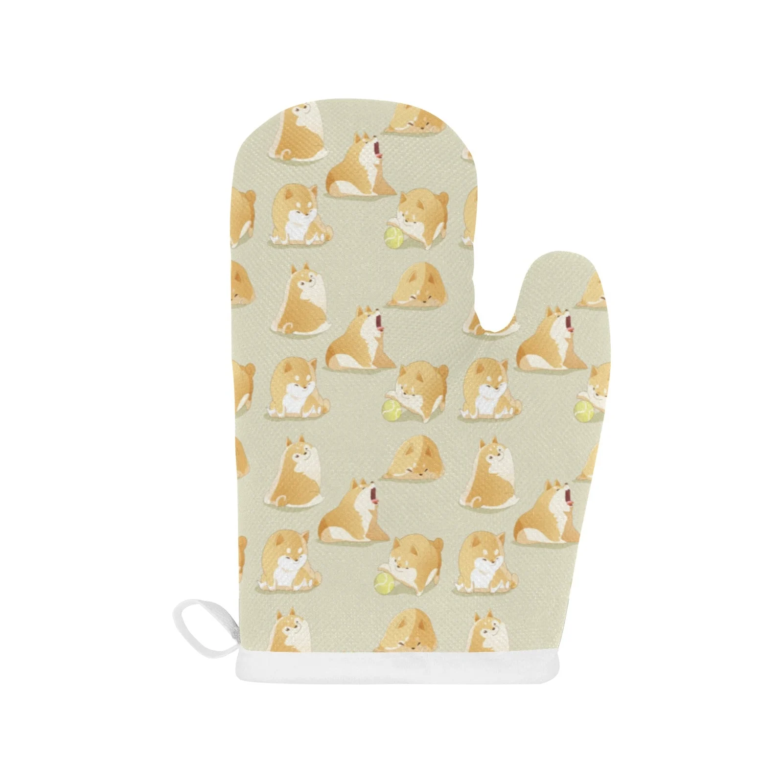 Cute Fat Shiba Inu Dog Pattern Heat Resistant Oven Mitts Pot Holders Set Cute Fat Shiba Inu Dog Pattern Heat Resistant Oven Mitts Pot Holders Set