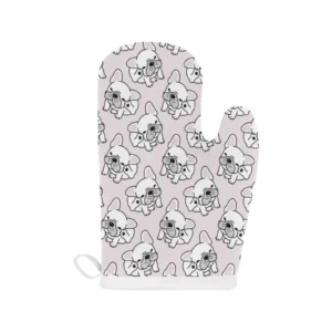 Cute French Bulldog Pattern Heat Resistant Oven Mitts Pot Holders Set