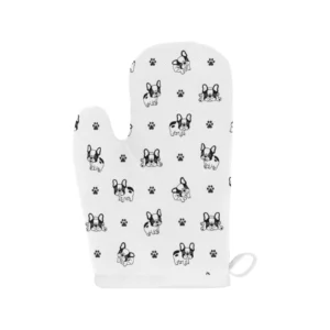 Cute French Bulldog Paw Pattern Heat Resistant Oven Mitts Pot Holders Set