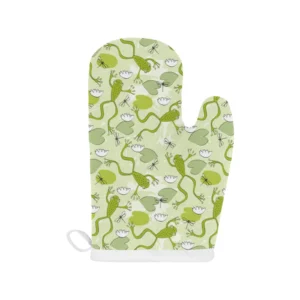 Cute Frog Dragonfly Pattern Heat Resistant Oven Mitts Pot Holders Set