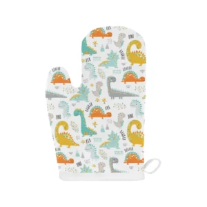 Cute Funny Fids Dinosaurs Pattern Heat Resistant Oven Mitts Pot Holders Set