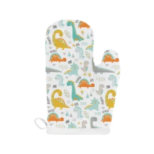 Cute Funny Fids Dinosaurs Pattern Heat Resistant Oven Mitts Pot Holders Set