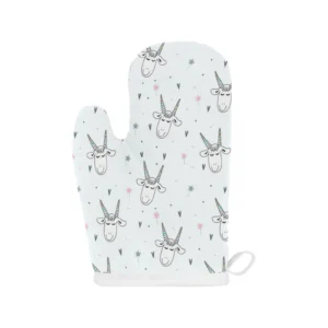Cute Goat Design Pattern Heat Resistant Oven Mitts Pot Holders Set