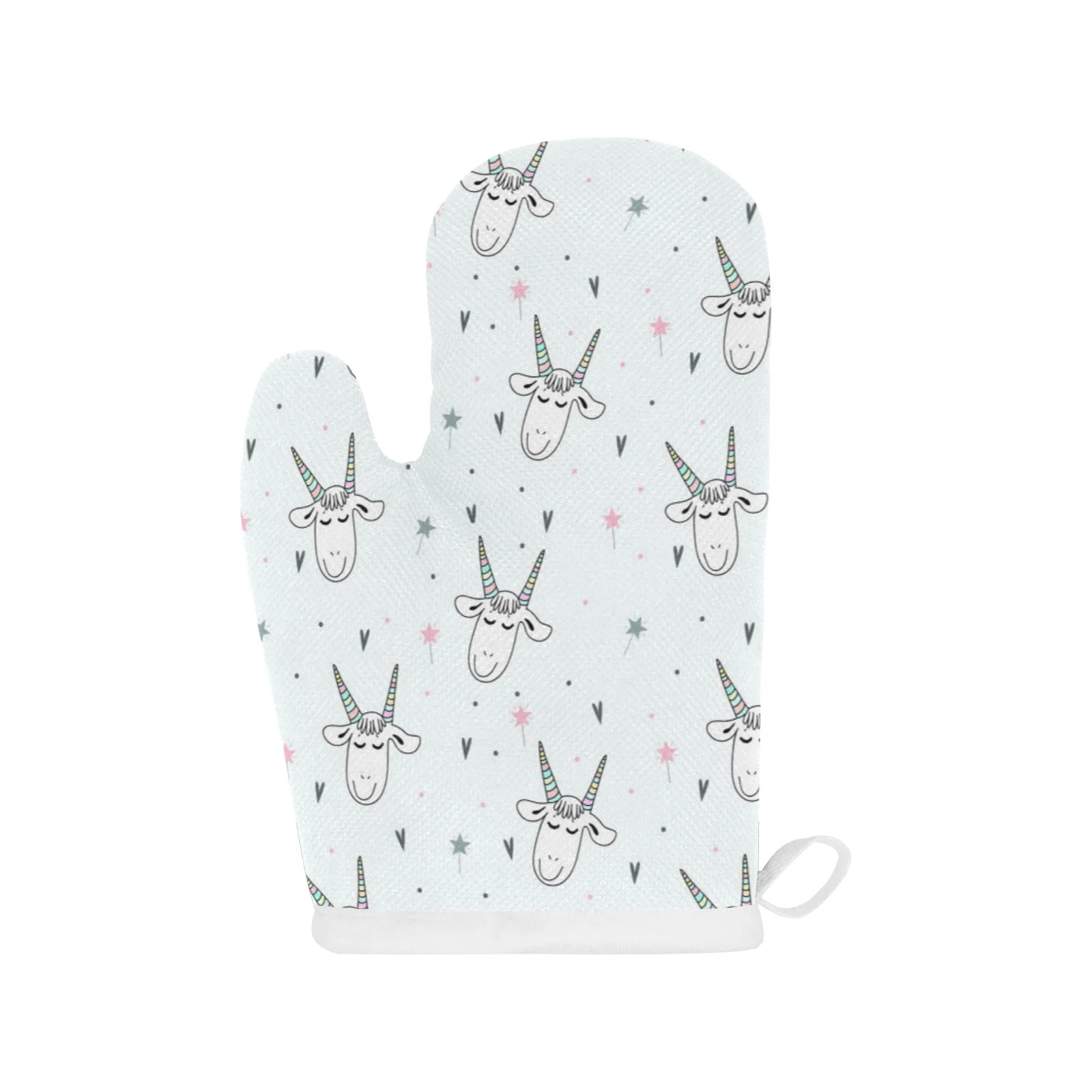 Cute Goat Design Pattern Heat Resistant Oven Mitts Pot Holders Set Cute Goat Design Pattern Heat Resistant Oven Mitts Pot Holders Set