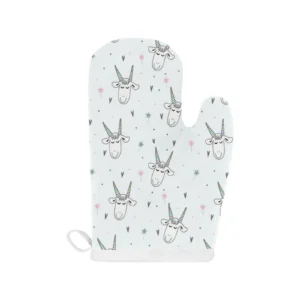 Cute Goat Design Pattern Heat Resistant Oven Mitts Pot Holders Set