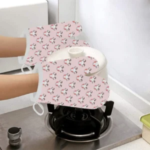 Cute Goat Pattern Heat Resistant Oven Mitts Pot Holders Set