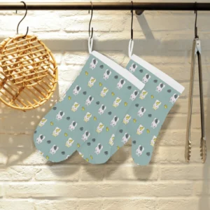 Cute Hamster Cheese Pattern Heat Resistant Oven Mitts Pot Holders Set