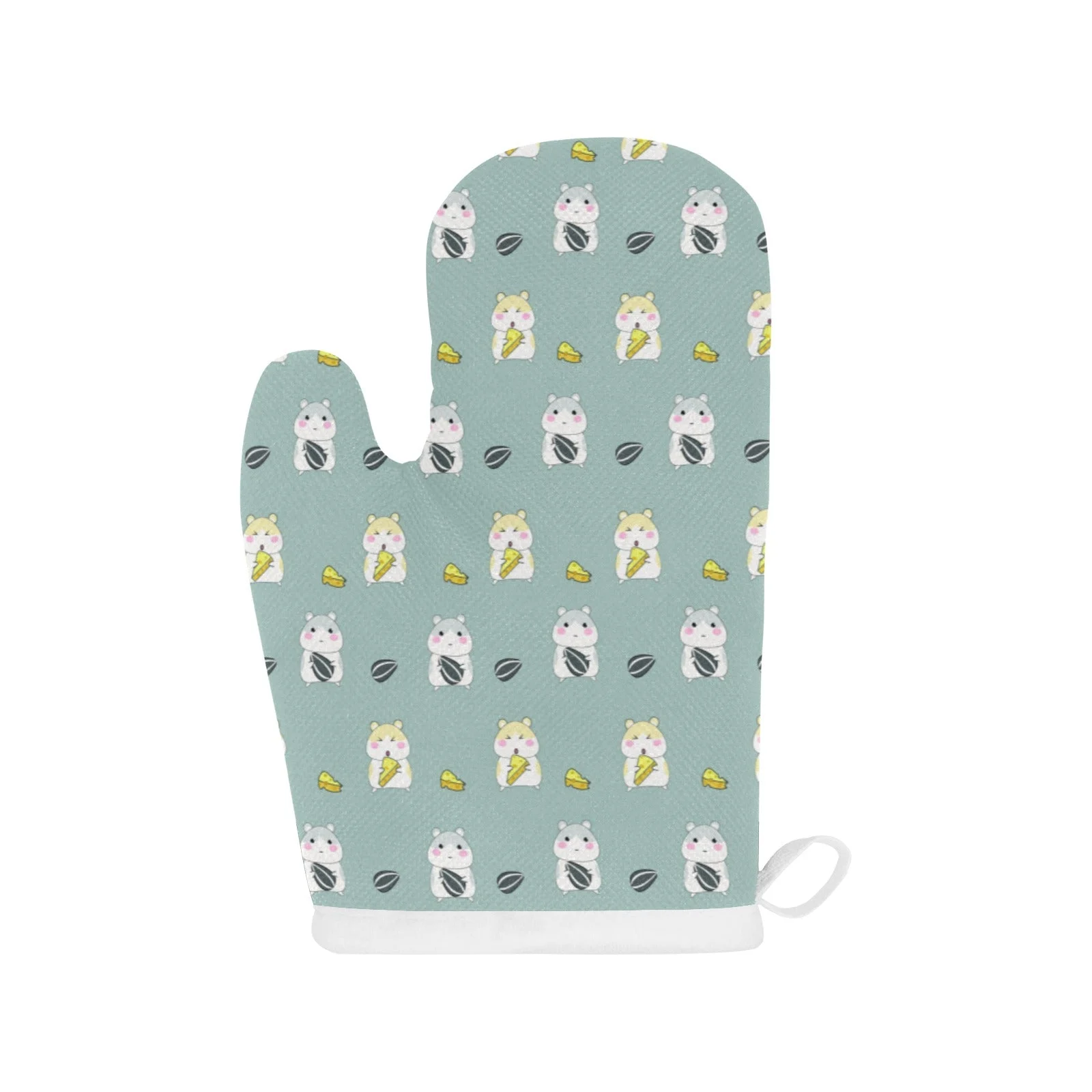 Cute Hamster Cheese Pattern Heat Resistant Oven Mitts Pot Holders Set Cute Hamster Cheese Pattern Heat Resistant Oven Mitts Pot Holders Set