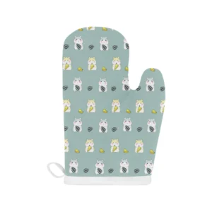 Cute Hamster Cheese Pattern Heat Resistant Oven Mitts Pot Holders Set