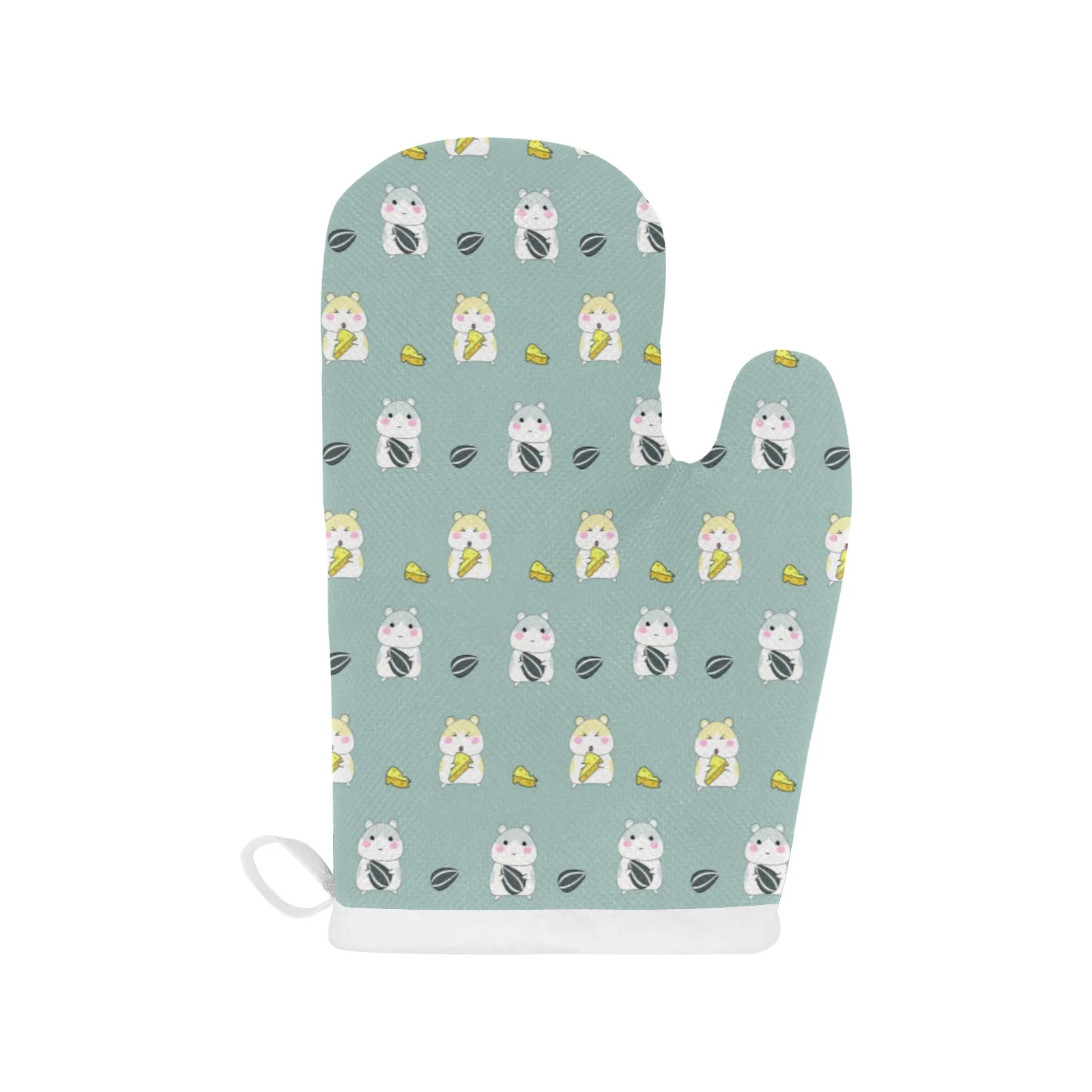 Cute Hamster Cheese Pattern Heat Resistant Oven Mitts Pot Holders Set Cute Hamster Cheese Pattern Heat Resistant Oven Mitts Pot Holders Set