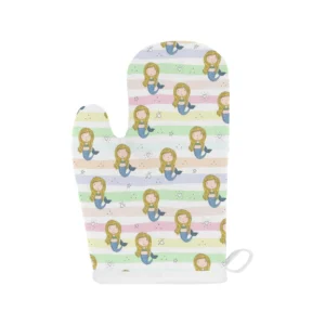 Cute Hand Drawn Mermaid Heat Resistant Oven Mitts Pot Holders Set