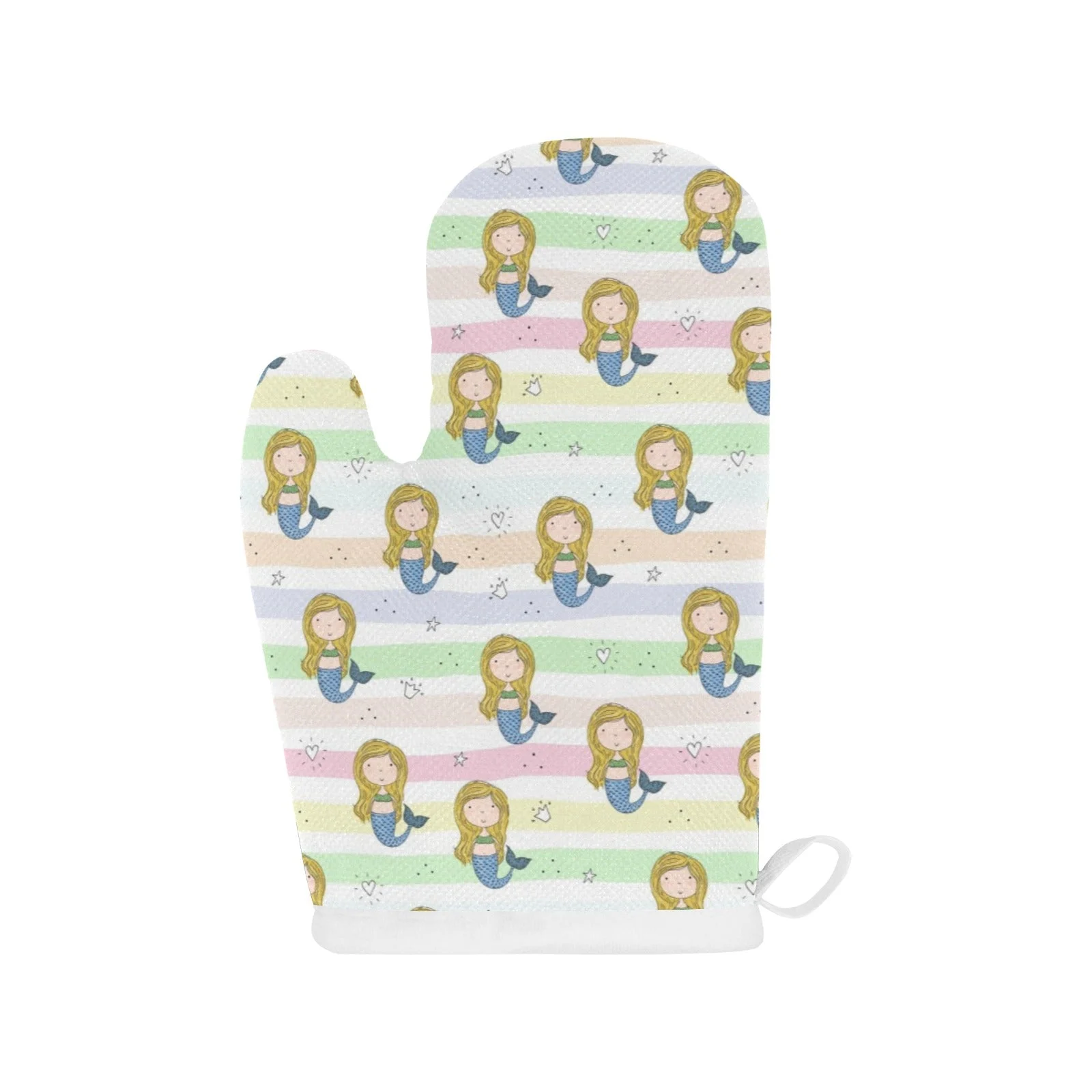 Cute Hand Drawn Mermaid Heat Resistant Oven Mitts Pot Holders Set Cute Hand Drawn Mermaid Heat Resistant Oven Mitts Pot Holders Set