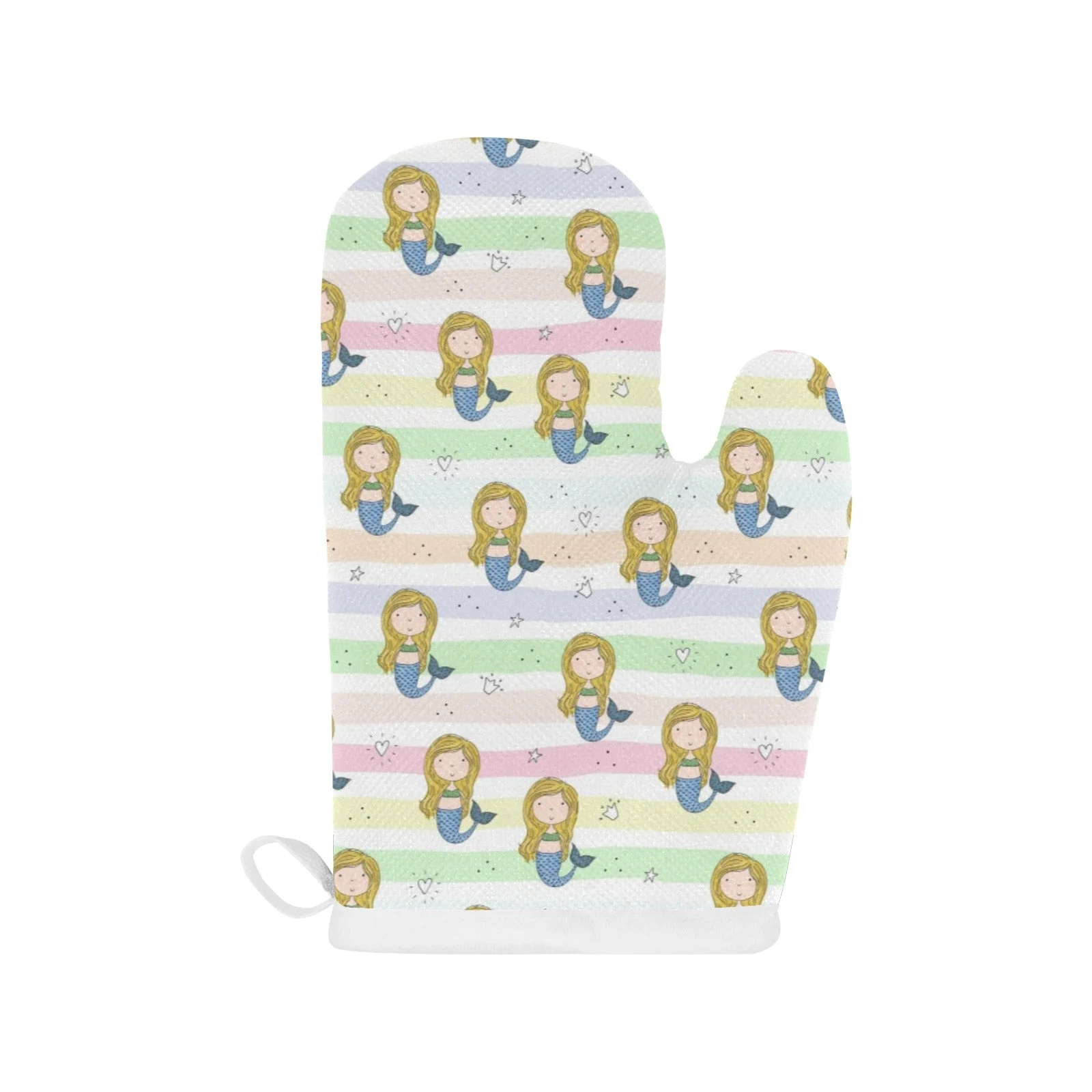 Cute Hand Drawn Mermaid Heat Resistant Oven Mitts Pot Holders Set Cute Hand Drawn Mermaid Heat Resistant Oven Mitts Pot Holders Set