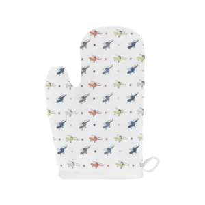 Cute Helicopter Star Pattern Heat Resistant Oven Mitts Pot Holders Set