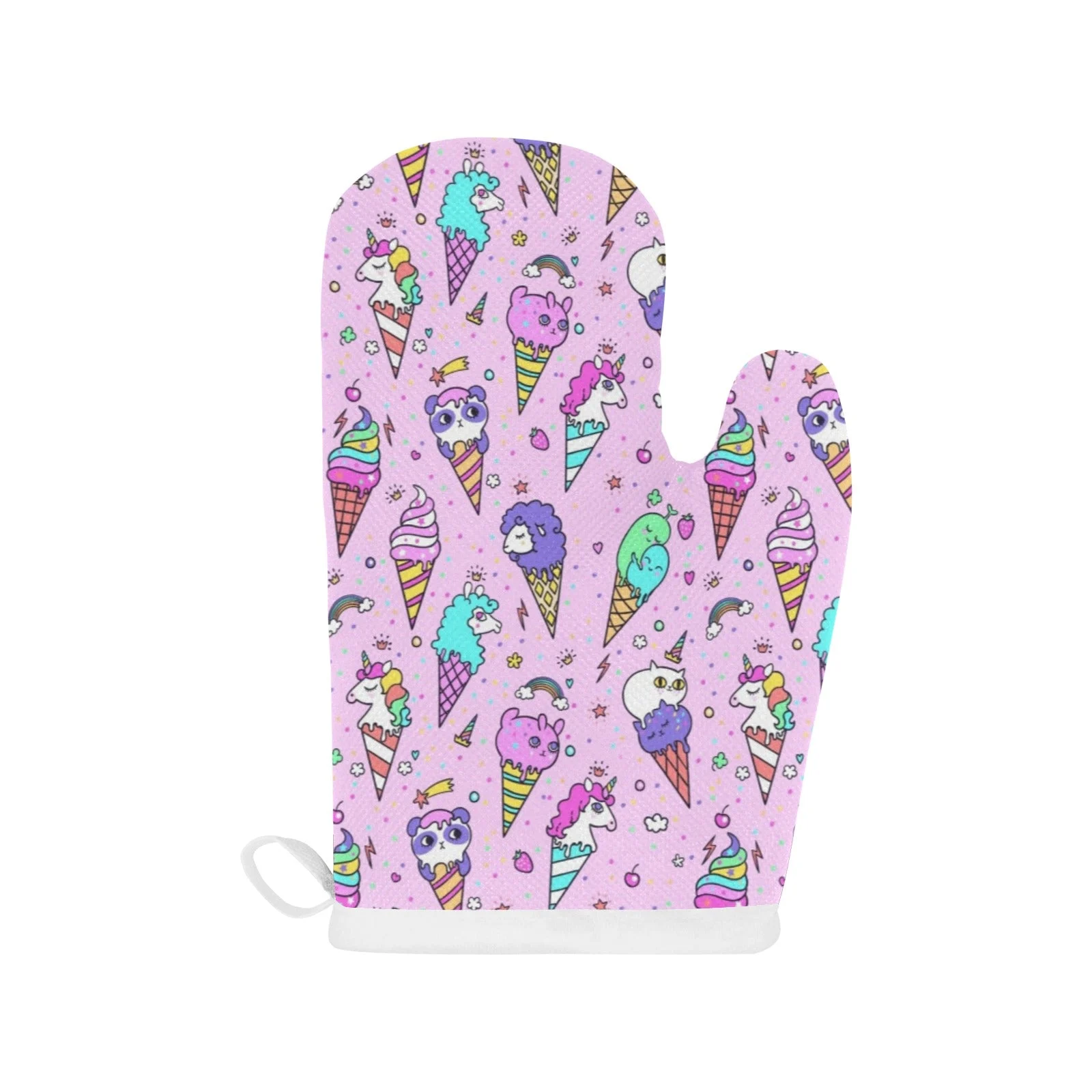 Cute Ice Cream Cone Animal Pattern Heat Resistant Oven Mitts Pot Holders Set Cute Ice Cream Cone Animal Pattern Heat Resistant Oven Mitts Pot Holders Set