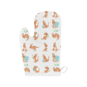 Cute Kangaroo Pattern Heat Resistant Oven Mitts Pot Holders Set