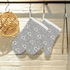 Cute Koala Leaves Pattern Heat Resistant Oven Mitts Pot Holders Set