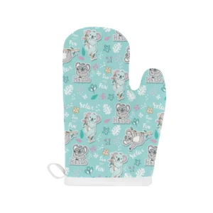 Cute Koalas Blue Background Pattern Heat Resistant Oven Mitts Pot Holders Set