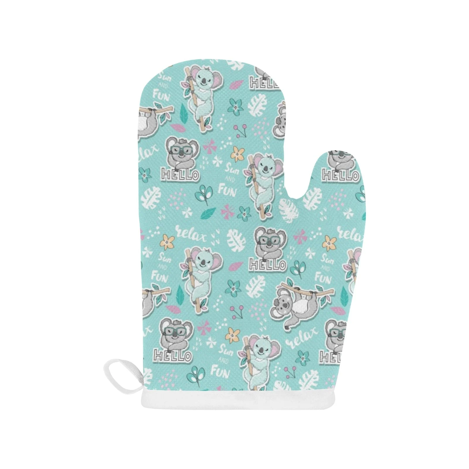 Cute Koalas Blue Background Pattern Heat Resistant Oven Mitts Pot Holders Set Cute Koalas Blue Background Pattern Heat Resistant Oven Mitts Pot Holders Set