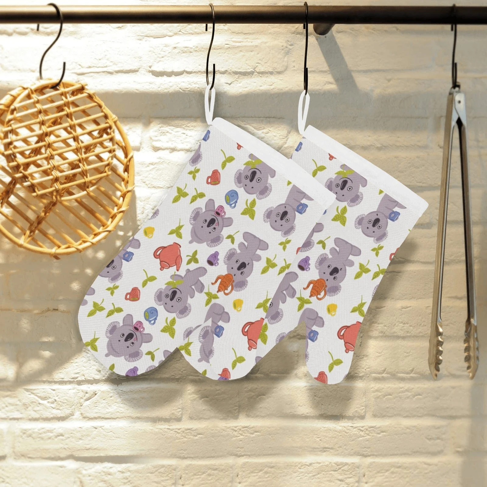 Cute Koalas Teapots Tea Heat Resistant Oven Mitts Pot Holders Set Cute Koalas Teapots Tea Heat Resistant Oven Mitts Pot Holders Set