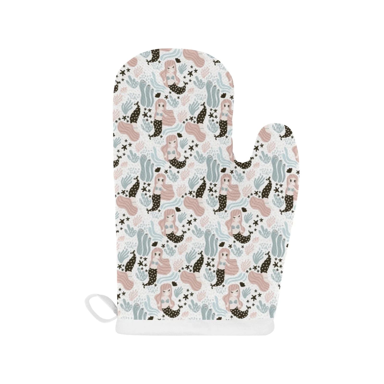 Cute Mermaid Pattern Heat Resistant Oven Mitts Pot Holders Set Cute Mermaid Pattern Heat Resistant Oven Mitts Pot Holders Set