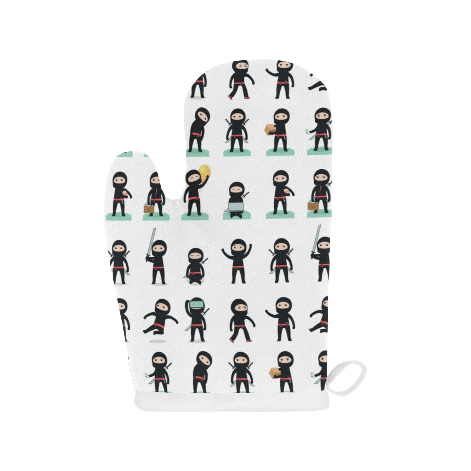 Cute Ninja Katana Sword Pattern Heat Resistant Oven Mitts Pot Holders Set Cute Ninja Katana Sword Pattern Heat Resistant Oven Mitts Pot Holders Set