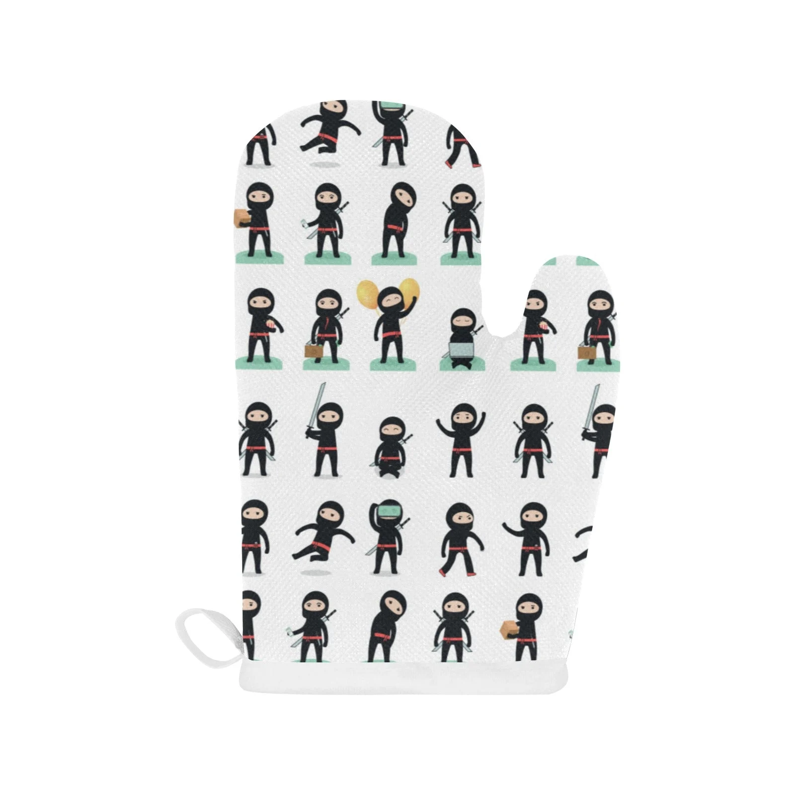 Cute Ninja Katana Sword Pattern Heat Resistant Oven Mitts Pot Holders Set Cute Ninja Katana Sword Pattern Heat Resistant Oven Mitts Pot Holders Set