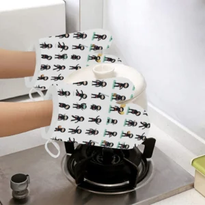 Cute Ninja Katana Sword Pattern Heat Resistant Oven Mitts Pot Holders Set