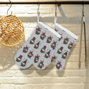 Cute Ninja Pattern Heat Resistant Oven Mitts Pot Holders Set