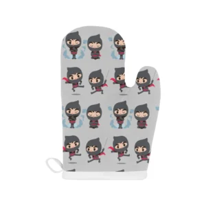 Cute Ninja Pattern Heat Resistant Oven Mitts Pot Holders Set