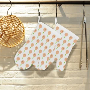 Cute Onions Smiling Faces Heat Resistant Oven Mitts Pot Holders Set