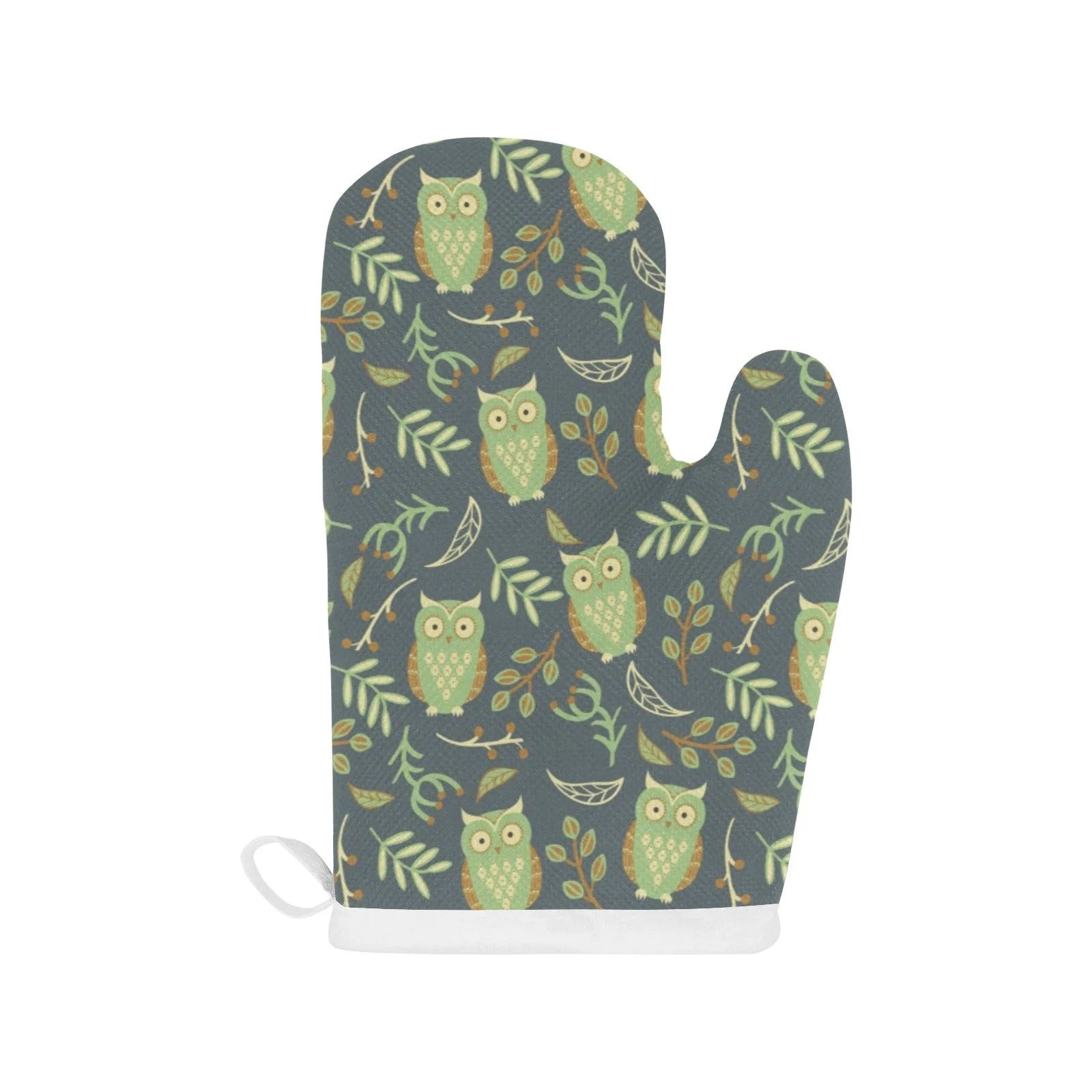 Cute Owls Leaves Pattern Heat Resistant Oven Mitts Pot Holders Set Cute Owls Leaves Pattern Heat Resistant Oven Mitts Pot Holders Set