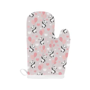 Cute Panda Balloon Heart Pattern Heat Resistant Oven Mitts Pot Holders Set