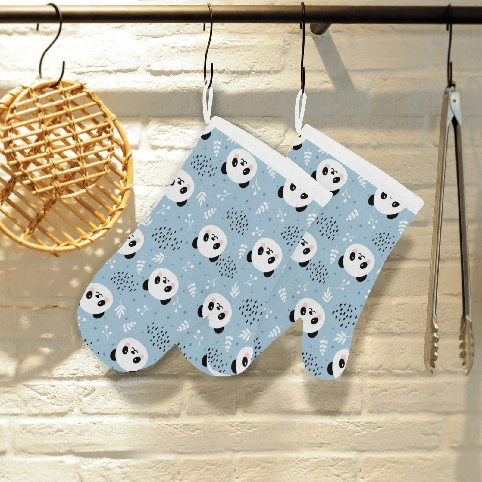 Cute Panda Pattern Heat Resistant Oven Mitts Pot Holders Set Cute Panda Pattern Heat Resistant Oven Mitts Pot Holders Set