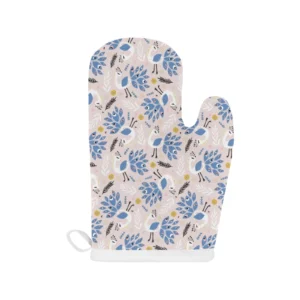 Cute Peacock Pattern Heat Resistant Oven Mitts Pot Holders Set