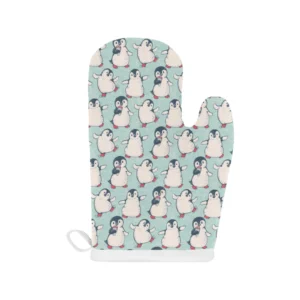 Cute Penguin Pattern Heat Resistant Oven Mitts Pot Holders Set
