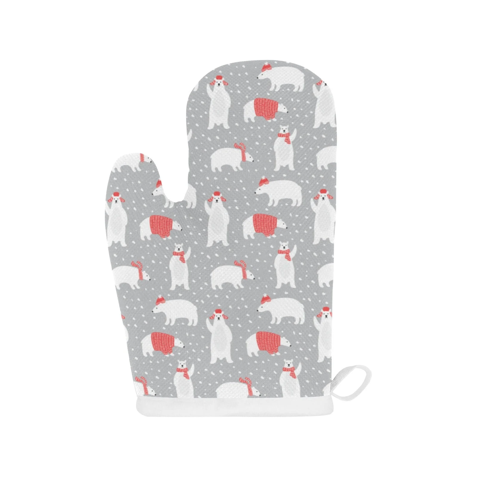Cute Polar Bear Christmas Snow Pattern Heat Resistant Oven Mitts Pot Holders Set Cute Polar Bear Christmas Snow Pattern Heat Resistant Oven Mitts Pot Holders Set