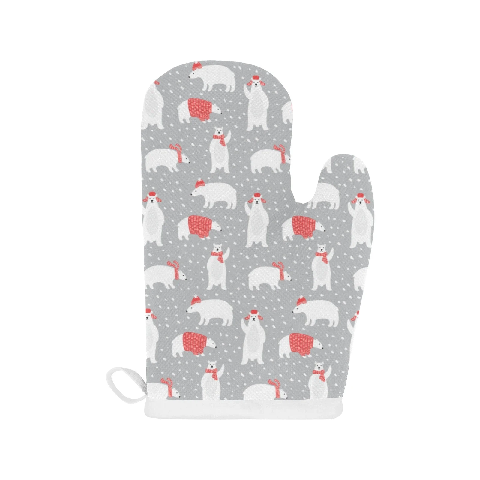 Cute Polar Bear Christmas Snow Pattern Heat Resistant Oven Mitts Pot Holders Set Cute Polar Bear Christmas Snow Pattern Heat Resistant Oven Mitts Pot Holders Set