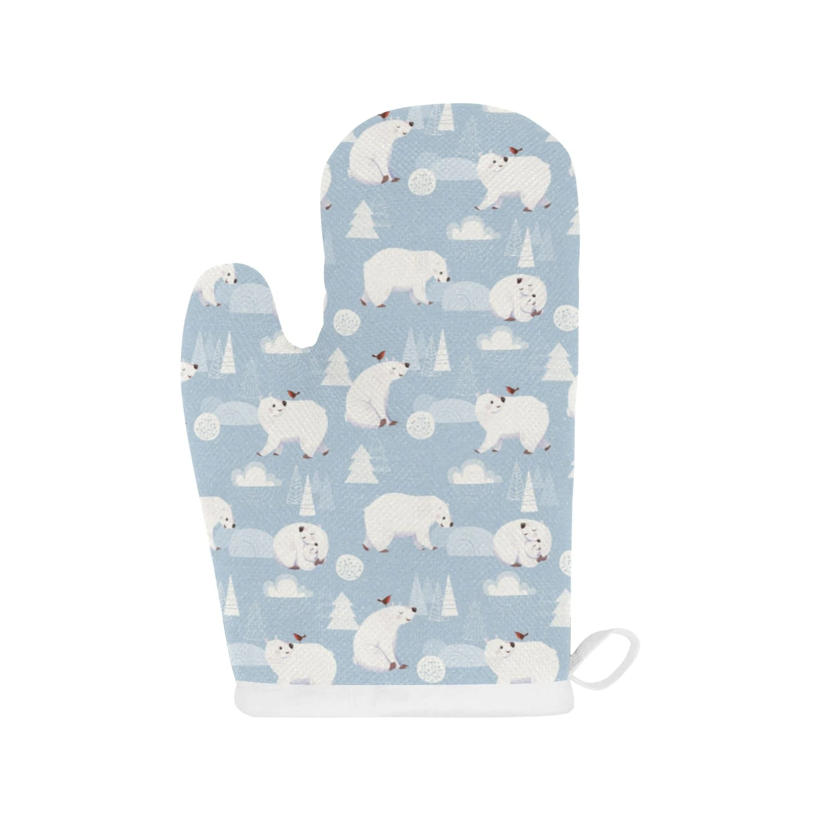 Cute Polar Bears Christmas Decoration Pattern Heat Resistant Oven Mitts Pot Holders Set Cute Polar Bears Christmas Decoration Pattern Heat Resistant Oven Mitts Pot Holders Set
